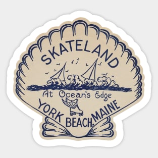 Vintage Roller Skating York Beach Maine Sticker